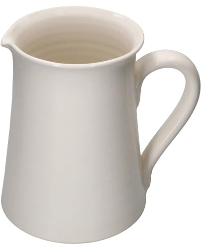 MamboCat Gloria Krug cremeweiß I 1,6L I italienische Keramikkanne mit Henkel für Saft, Eistee, Wasser, Milch, Wein & Co I Krug mit praktischer Ausgießtülle I Deko-Karaffe für Wohn- & Essbereich
