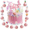 FIHODONE 26 Stück Happy Birthday Meerjungfrau Deko, Cake Topper Tortendeko für Mädchen, Cake Decoration für Kindergeburtstag