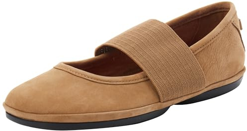 Camper Women's Right Nina Closed Ballet Flats, Medium Brown 251, 9 UK