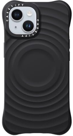 CASETiFY Ripple Silicone Case for iPhone 15 [Magsafe Compatible / 6.6 ft. 2X Military Grade Drop Protection] Soft-Touch, Secure Grip - Black