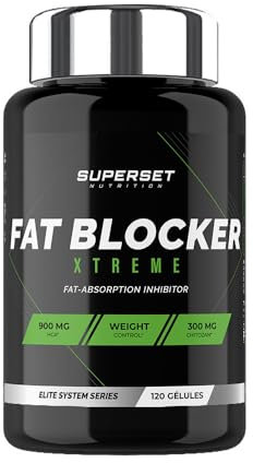 Superset Nutrition | Fat Blocker Xtreme (120 Caps) | Capteurs de Graisse | 2 en 1 capteur de graisse et coupe-faim