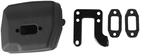 Escape de motosierra con placa de junta de soporte for motosierras Husqvarna 61 66 162 266 268 272 503476901 503406402