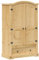 Willood Kleiderschrank Corona 101x52x170 cm Massivholz Kiefer Garderobenschrank mit Metallgriff, Holzschrank Schrank für Schlafzimmer, Drehtürenschrank