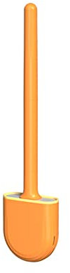 Toilet Brush Toilet Brush Water Leak Proof With base Silicone Wc Flat Head Flexible Soft Bristles Brush with Quick Drying Holder Set Silicone Toilet Brush(B-Orange)