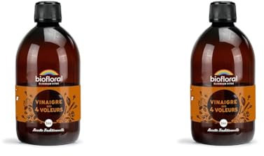 BIOFLORAL - Vinaigre des 4 Voleurs BIO 500 ML - Renforce l'Immunité - Recette Traditionnelle (Lot de 2)