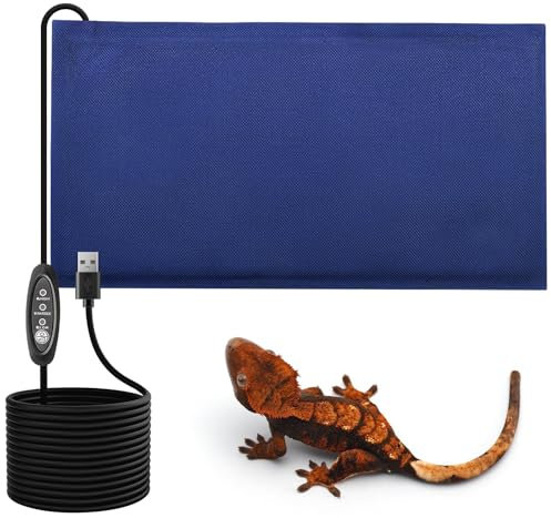 BORDEAG Reptil Heizmatte, 28x15cm Terrarium Heizmatte, Reptilien Haustier Pad, Wasserdicht Feuchtigkeitsbeständig, mit Temperaturregelung, für Reptilien Schildkröte, Schlangen, Eidechse