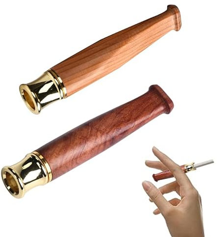 2 Pièces,Fume Cigarette En Bois Massif,Porte Cigarette Filtre En Bois,Porte Cigarette Réutilisable,Filtre Porte Cigarettes,Convient Aux Cigarettes Regular,Support Amovible Facile à Nettoyer