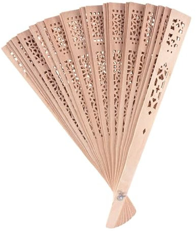 Wooden Folding Fan - Scented Hand Fan Scented Folding Fan | Sandalwood Fan Decorative Hollow Fan Wooden, Handheld Fan Folding Handmade, Hand Fans with Tassels for Women Folding Wedding