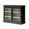 Loberon Kommode Sturminster, Landhaus-Charme, Edle Messinggriffe, mit Schiebetüren, Aufbewahrung, Vitrine, Mangoholz, Glas, antikschwarz