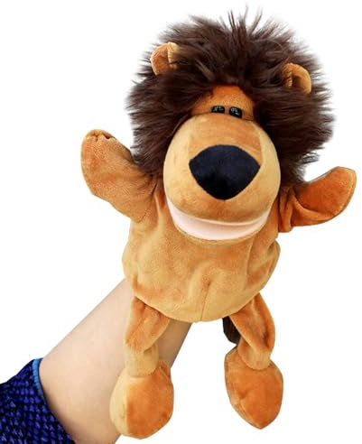 Tierhandpuppen für Kinder, Löwe Handpuppen, Geschichtenerzählen Handpuppen mit Beinen, Tier Fingerpuppen mit bewegliche offene Münder für Unterricht, Vorschule, Geschenke (Löwe)