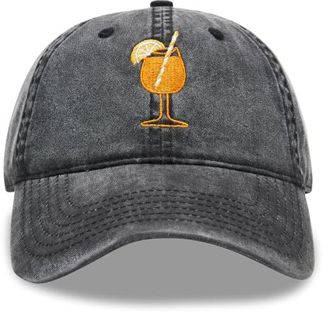 RF&CM Aperol Spritz-Hut,Spritz-Liebhaber-Hut,Spritz-Glas,bestickte Papa-Mütze,Cocktail-Liebhaber-Geschenkideen,Aperol Spritz-Liebhaber-Geschenk (DE/NL/SE/PL, Numerisch, 43, 62, G)