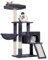 Heybly Rascador para Gatos, El Cepillo de Autolimpieza, El Árbol para Gatos Domésticos, con Peluche Liso, Silla de Descanso, Nido de Gatos con Panel y Postes de Raspado, Gris Ahumado HCT005SG