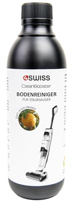 Reinigungsmittel für Saugroboter 4Swiss CleanBooster VC024 – Süße Orange, Pflanzliche Inhaltsstoffe, Tiefenreinigung, Streifenfrei, Umweltfreundlich, 500ml, Hochkonzentriert, Intensiver Duft
