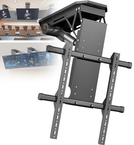Motorisierte Decken-TV-Halterung mit Fernbedienung, 0-85° verstellbarer Winkel, klappbares Design für große Bildschirme