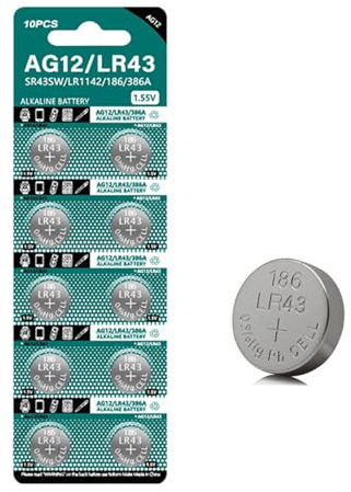 PENCHEAK 10 Pieces/sheet LR43 AG12 Button Cells 1.5V Large Capacity Coin Cell Battery For Remotes Toy And Electronic Devices