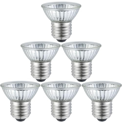 YEGRUEB Schildkröte Wärmelampe E27 50W Reptilien Heizung Glühbirne,UVA+UVB Dimmbar Halogen Glühlampe, für Reptilien Eidechsen Schildkröten Schlangen(6 Stück)