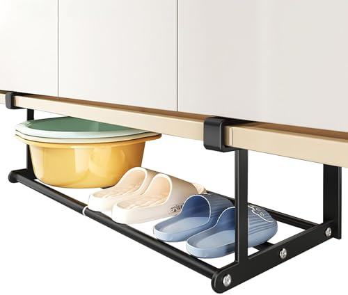 Unterregal | Teleskop-Heimschrankzubehör | Robustes, verstellbares für Schrank, Theke, Badezimmer, Waschbecken, Spind, Speisekammer