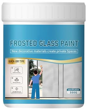 Farbe für Milchglas, 400 ml auf Wasserbasis, Milchglasfolie, wasserdichte Beschichtung, transparente bis undurchsichtige Beschichtung, Sichtschutzspray für Badezimmer,