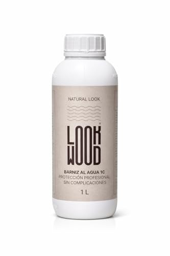 LookWood Barniz Al Agua 1C Para Madera Protección Duradera Fácil Aplicación Para Muebles De Uso Intensivo Interior Y Exterior (Natural Look, 1L)