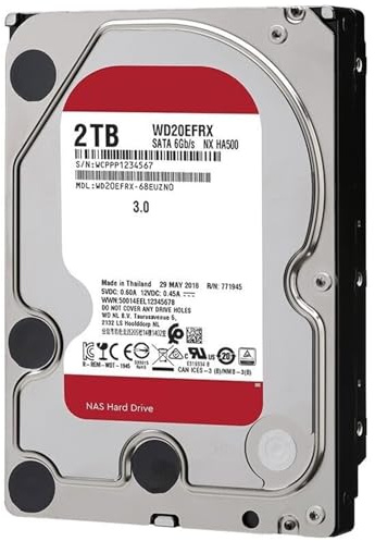 YJCEBGPED 4 TB, 2 TB, 3 TB röd NAS-hårddisk, 3,5 tum, 6 TB intern hårddisk, 5 400 rpm, SATA 6 Gbit/s, 64 MB cache för stationär dator (4 TB)