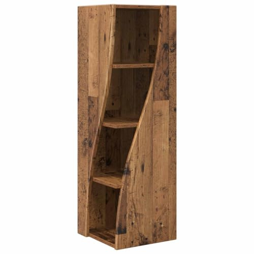 KPWENFBSL Eckschrank 32x32x102 cm Holzwerkstoff Altholz-Dekor | Kompaktes Eckregal aus robustem Holzwerkstoff in Altholz-Optik, ideal für Wohnzimmer, Flur oder Büro.