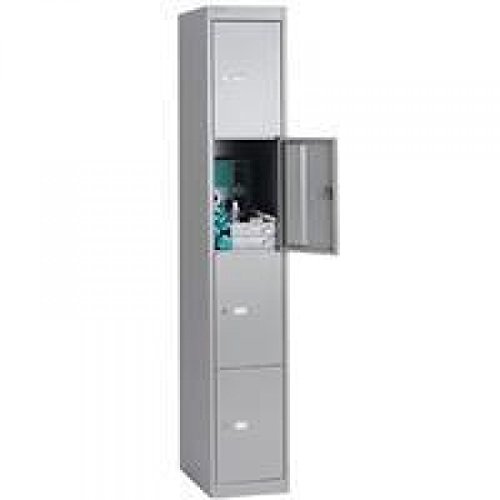 Bisley Locker Steel 4-Door W305xD305xH1802mm Goose Grey Ref CLK124-73