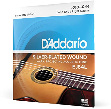 D'Addario Gypsy Jazz Acoustic Guitar Strings - EJ84L - Loop End - Light, 10-44