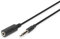 DIGITUS cable de extensión de audio - jack de 3,5 mm a toma de 3,5 mm - Cable auxiliar - cable estéreo - 2,5 m - negro - para sistemas estéreo, cine en casa, barra de sonido, ordenador
