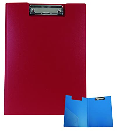 Alevar Klemmbrett aus PVC, mit Deckel A4, Rot
