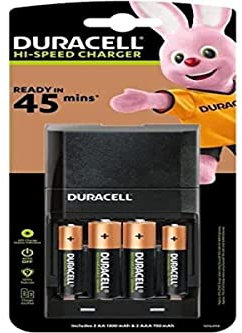 Duracell - Caricatore rapido, 45 minuti, 2 x aa e 2 x aaa