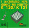 N°1 MICROFILTRO HEPA IGIENICO per VORWERK Folletto Kobold K130 K 131