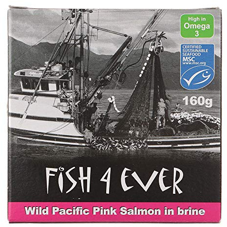 Fish 4 Ever Wild Pacific Pink Salmon in Brine, 160g
