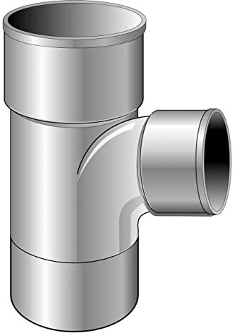 First Plast - Raccord PVC Évacuation - Té Pied de Biche Réduit - 87°30 Mâle Femelle Ø100 X 40