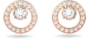 Swarovski Creativity Ohrstecker, Rund, Weiss, Roségold-Legierungsschicht