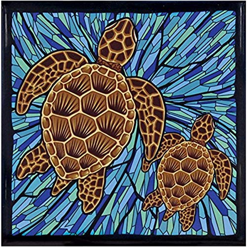Hawaii Ceramic Tile Trivet Blue Honu Turtle by Islander