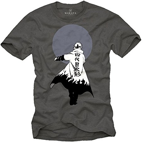 Anime T Shirt - Ninja Magliette Uomo Manica Corta - Regali Nerd Originali Grigio S