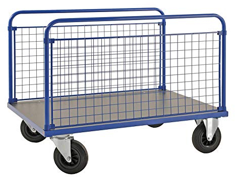 Plattformwagen mit 2 Seitenwänden | Eine Serie mit Gitterwand-Plattformwagen Transportwagen Kommisionierwagen Aufbewahrungswagen