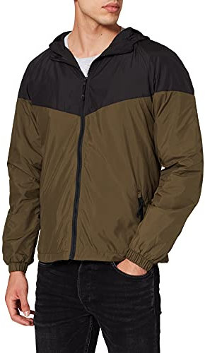 Urban Classics 2 Tonos Chaqueta, Blk/Darkolive, M para Hombre