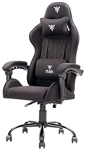 Itek Gaming Chair Rhombus FF10, Tejido, Negro, Normale