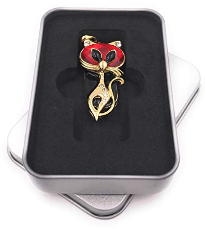 Onwomania Pendentif Chat en métal Rouge Clé USB dans Une boîte Cadeau 32 Go USB 2.0