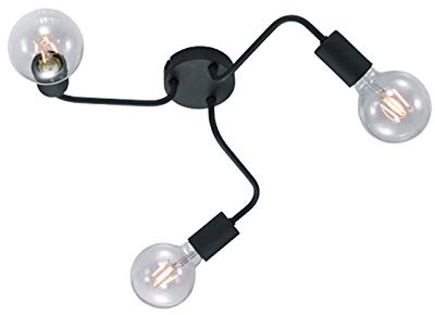 Trio Leuchten Deckenleuchte Diallo 608000332, Metall Schwarz matt, exkl. 3x E27