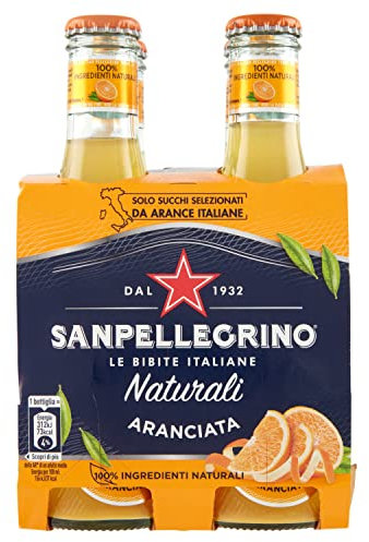 Bibite Sanpellegrino, Aranciata - 4 bottiglie in vetro da 200 ml
