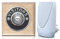 Byron 100m Wireless Period Plug-in Doorbell kit Push on Plinth (Natural Oak Visitor Chrome)