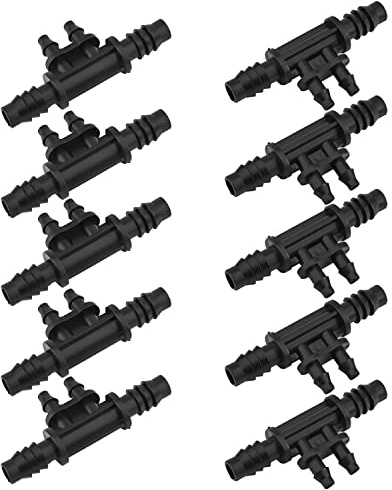 MroMax Accessori per prato con fibbia di bloccaggio raccordi capillari raccordo connettore per sistemi di irrigazione da giardino 10 pezzi 8/12 giro 4/7 riduttore capillare croce