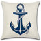 Schwar Textilien Kissenhülle Kissenbezug Maritim 45x45 cm Dekokissen Nautic Anker Schiff Bedruckt Muster 10-KH330-17