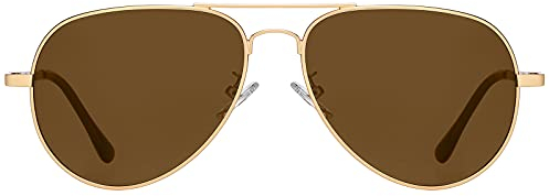 H HELMUT JUST Lunettes de Soleil Homme Femme Aviateur Polarisées Classique en Métal Anti éblouissement