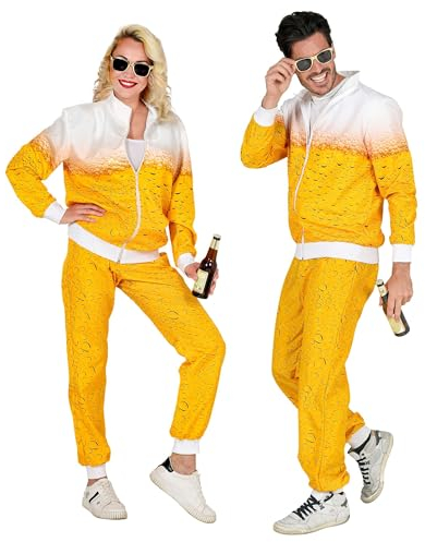 W WIDMANN MILANO Party Fashion - Kostüm Trainingsanzug, Bieranzug, 80er Jahre Outfit, Jogginganzug, Bad Taste Outfit, Faschingskostüme