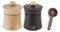 Peugeot Baya Salt And Pepper Mill Gift Set 3, Chocolate With Scoop