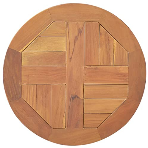 vidaXL Teak Massiv Tischplatte Massivholzplatte Holzplatte Ersatztischplatte Holz Platte für Esstisch Esszimmertisch Rund 2,5cm 40cm