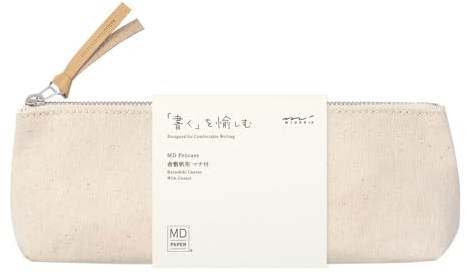Midori 41814006 Stifteetui, MD Pen Case, Kurashiki Canvas, Gusset Included, Gusseted, Zwickel, Modern